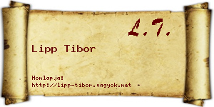 Lipp Tibor névjegykártya